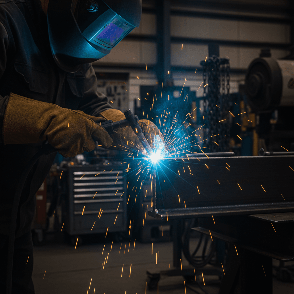 Mobile welding support on an active job site